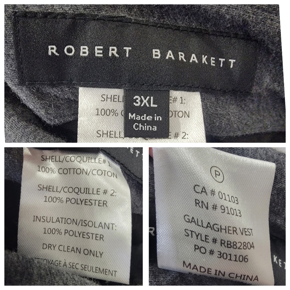 Robert Barakett Gallagher Reversible Vest Sportswear Black Grey Men's 3XL - Picture 11 of 17